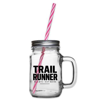 Trail Runner -  No Limits Keep Moving - Henkelglas mit Schraubdeckel - Klar - Rechts
