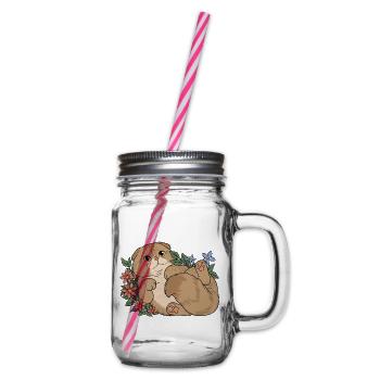 Florales Scottish Fold-Kätzchen - Henkelglas mit Schraubdeckel - Klar - Rechts