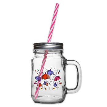 Blumen - Henkelglas mit Schraubdeckel - Klar - Rechts