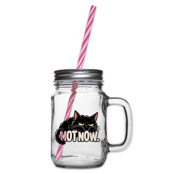 Nicht jetzt, Katze - Henkelglas mit Schraubdeckel - Klar - Rechts