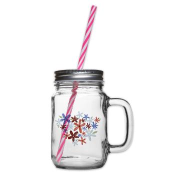 Aquarell Blumen - Henkelglas mit Schraubdeckel - Klar - Rechts