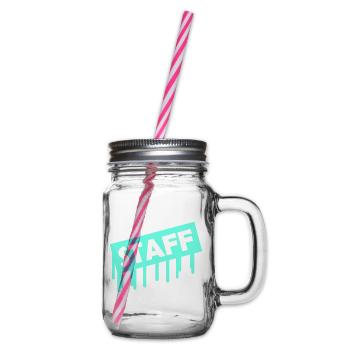Neon Staff Graffiti Drips - Henkelglas mit Schraubdeckel - Klar - Rechts