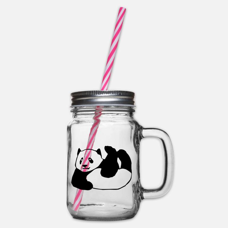 Panda, Bär,Tier, - Henkelglas mit Schraubdeckel - Klar