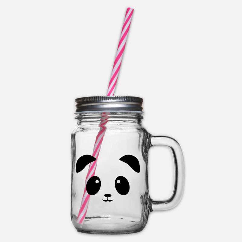 Visage de panda - Bocal à boisson - transparent