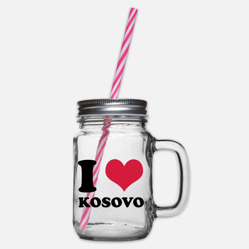 j'aime le kosovo - Bocal à boisson - transparent