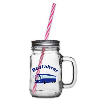 Busfahrer Design - Henkelglas mit Schraubdeckel - Klar - Rechts