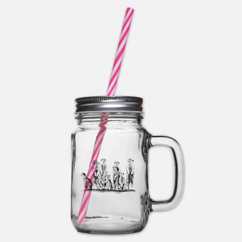 Erdmännchen - Henkelglas mit Schraubdeckel - Klar