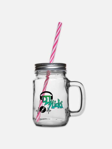 slicki logo - Henkelglas mit Schraubdeckel - Klar