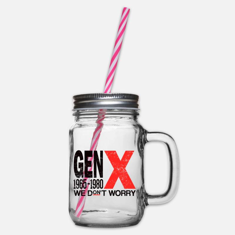 Generation X – Old School & Proud - Henkelglas mit Schraubdeckel - Klar