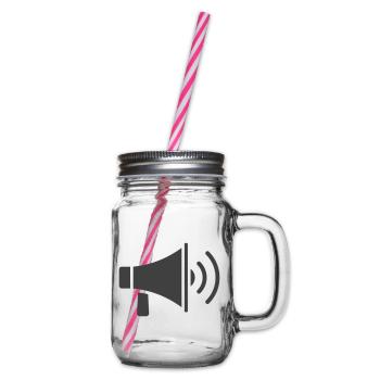 Megaphone Icon Design - Glass jar with handle and screw cap - clear - Right