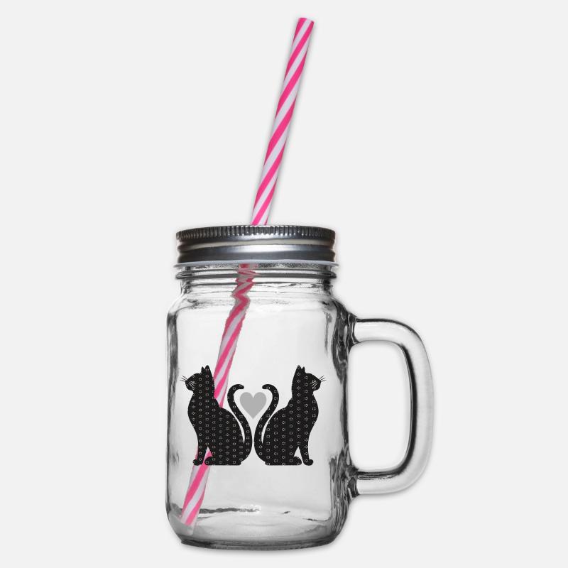 Paire de chats - Bocal à boisson - transparent