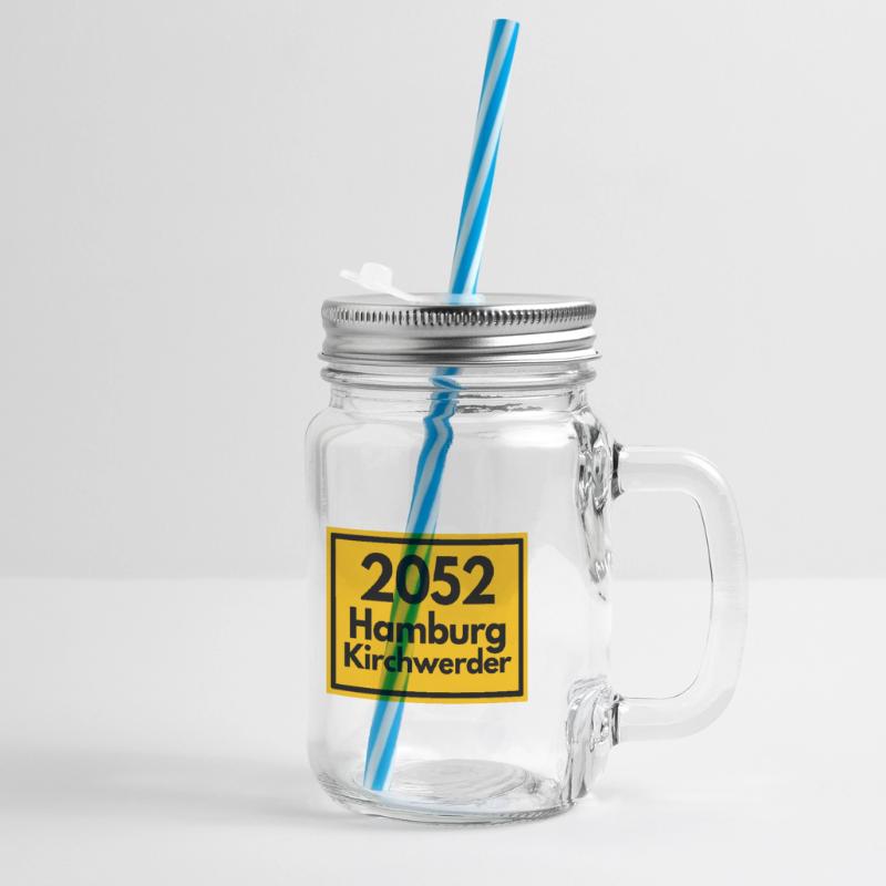 OLD POSTCODE POSTCODE 2053 HAMBURG KIRCHWERDER Glass jar with handle and screw cap