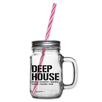 Deep-House-Musik - Henkelglas mit Schraubdeckel - Klar - Rechts