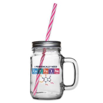  Funny Coffee Periodic-System-CaFFeINe Coffee - Henkelglas mit Schraubdeckel - Klar - Rechts