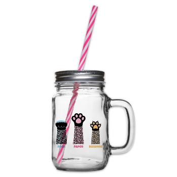 Pfotenabdruckflaschen Trio-Druck - Henkelglas mit Schraubdeckel - Klar - Rechts