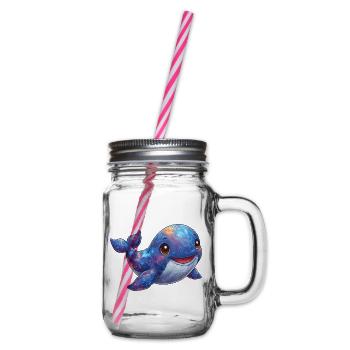 Kosmischer Wal im Sternenmeer - Henkelglas mit Schraubdeckel - Klar - Rechts