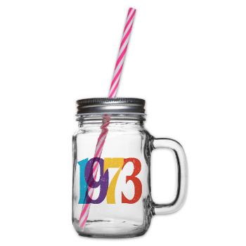 Geboren 1973 Geburtstagsgeschenk Geburtstag 73 - Henkelglas mit Schraubdeckel - Klar - Rechts