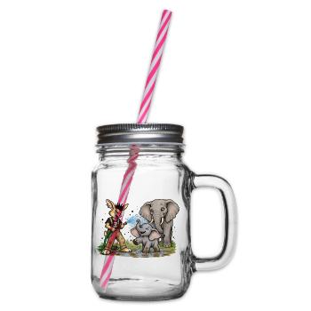 Bunny Punk Tierpfleger — Wasserhelden Elefant  - Henkelglas mit Schraubdeckel - Klar - Rechts