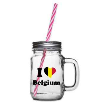 I love Belgium - J'aime la Belgique - Bocal à boisson - transparent - Droite