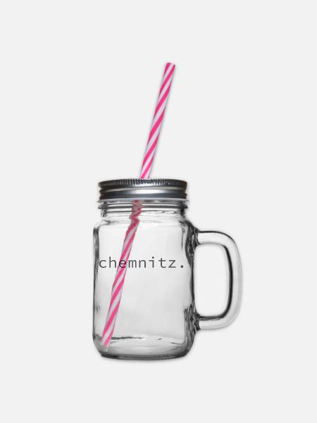 chemnitz. - Henkelglas mit Schraubdeckel - Klar