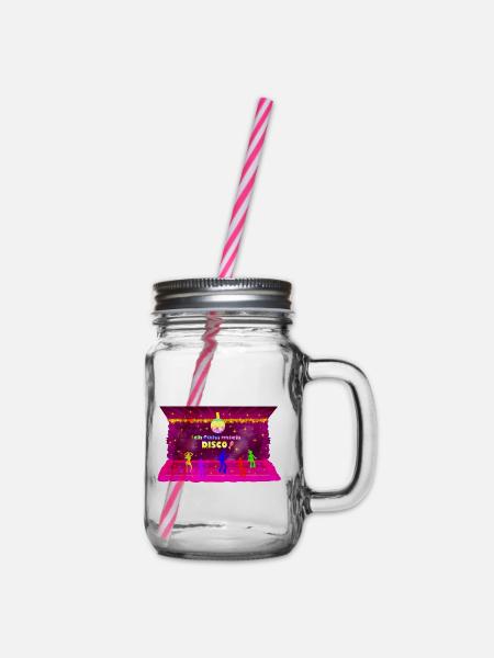 Disco, Pink, 80iger, Retro, Party, Old School - Henkelglas mit Schraubdeckel - Klar