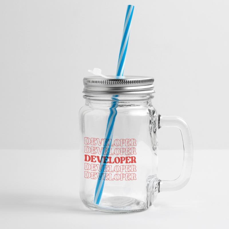 Entwickler, Programmierer, Programmierer, Programmierer, Software-Ingenieur Henkelglas mit Schraubdeckel