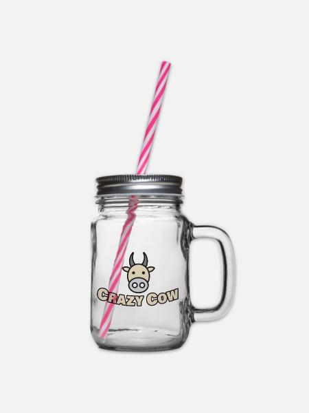 CRAZY COW - Henkelglas mit Schraubdeckel - Klar