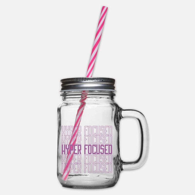 Hyperfocused in pink - Henkelglas mit Schraubdeckel - Klar