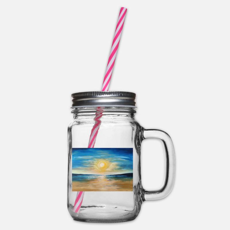 Reflet du coucher de soleil sur les eaux calmes - Bocal à boisson - transparent