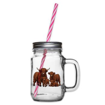 Galloway Rinder - Henkelglas mit Schraubdeckel - Klar - Rechts
