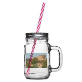 Felsige Wüstenlandschaft – Minimalistische Natur - Henkelglas mit Schraubdeckel - Klar - Rechts