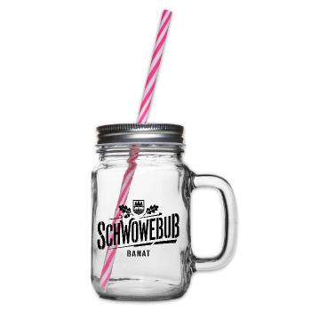 Banater Schwaben | Schwowebub | Tradition - Henkelglas mit Schraubdeckel - Klar - Rechts