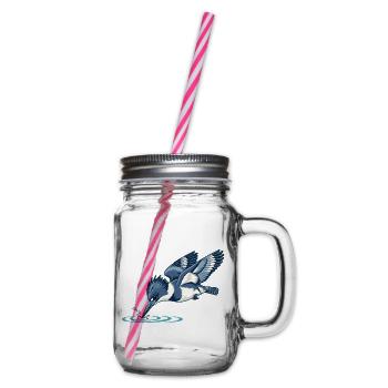 Gürtel-Eisvögeltauchen - Henkelglas mit Schraubdeckel - Klar - Rechts