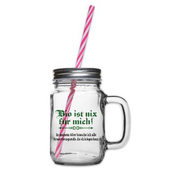 Bio ist nix für mich - Henkelglas mit Schraubdeckel - Klar - Rechts