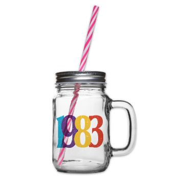 Geboren 1983 Geburtstagsgeschenk Geburtstag 83 - Henkelglas mit Schraubdeckel - Klar - Rechts
