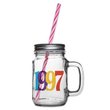 Geboren 1997 Geburtstagsgeschenk Geburtstag 97 - Henkelglas mit Schraubdeckel - Klar - Rechts