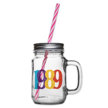 Geboren 1989 Geburtstagsgeschenk Geburtstag 89 - Henkelglas mit Schraubdeckel - Klar - Rechts