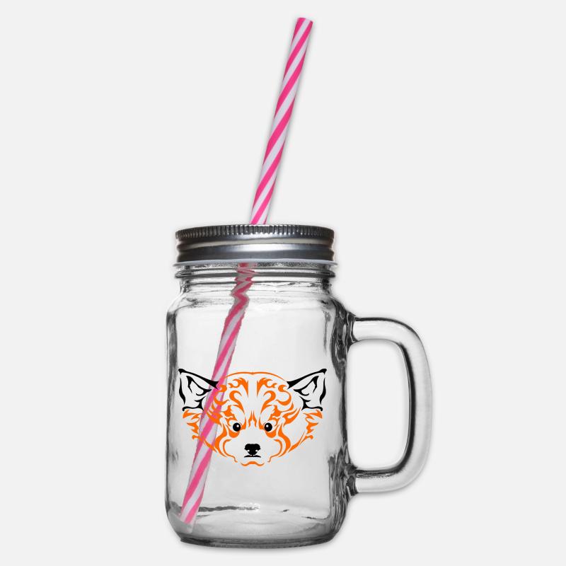 Panda1-roux - Bocal à boisson - transparent