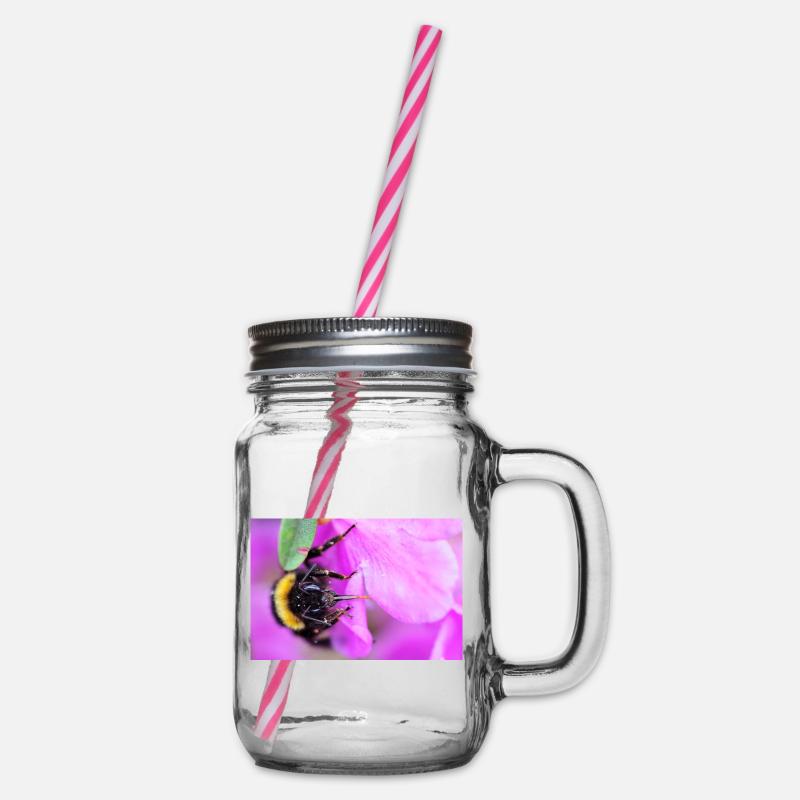 Abeille sur la violette - Bocal à boisson - transparent