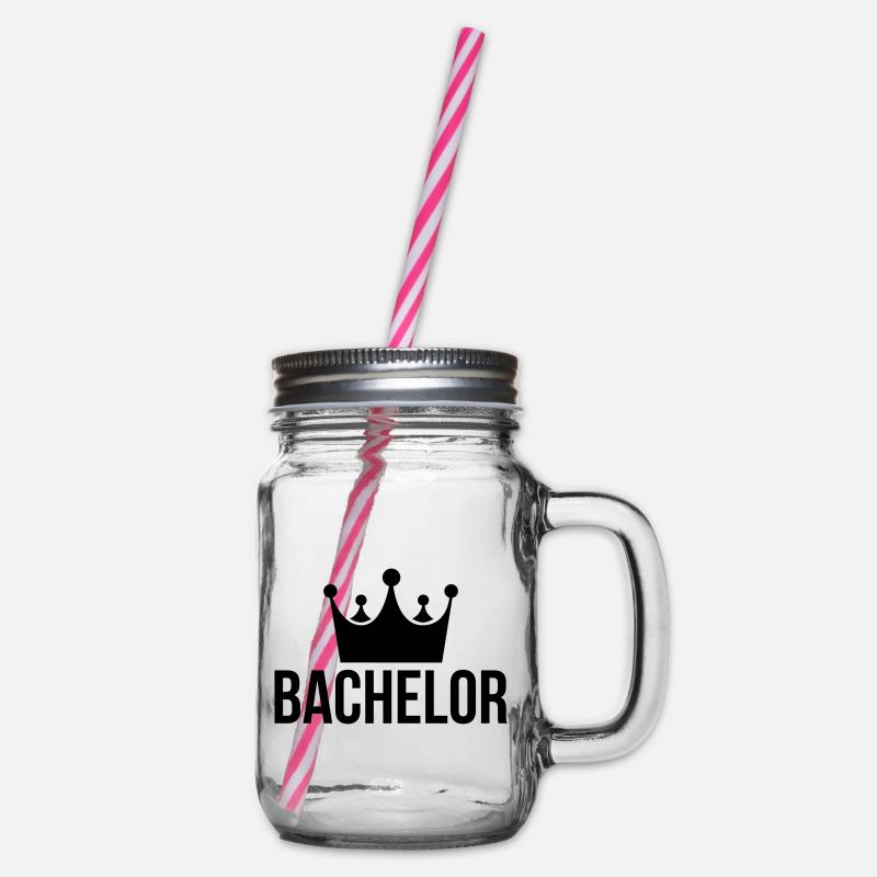 bachelor king - Glass jar with handle and screw cap - clear
