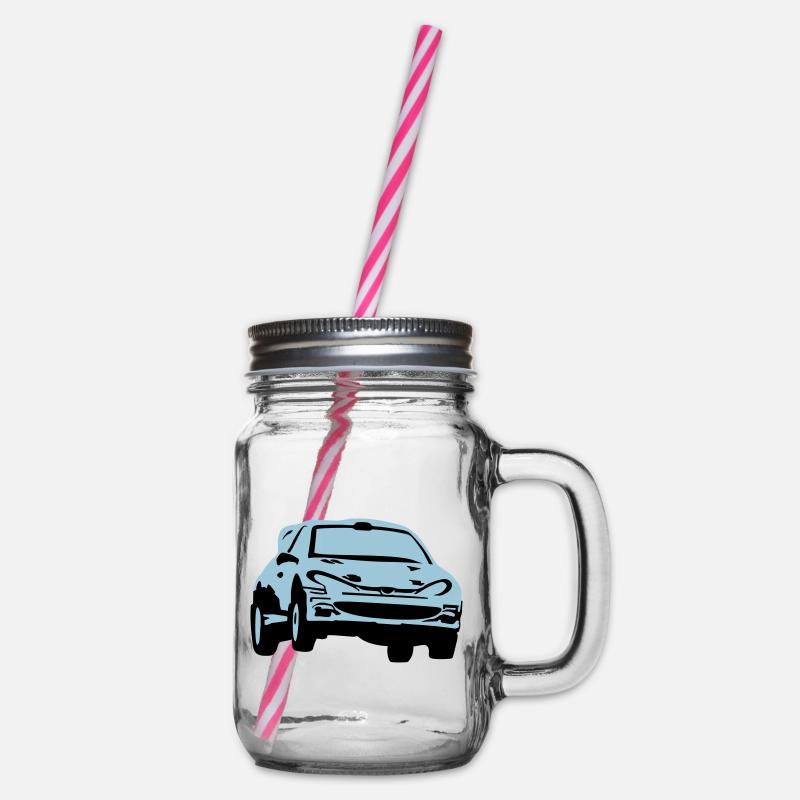 Rallye, Rallyeauto, Rennauto - Henkelglas mit Schraubdeckel - Klar
