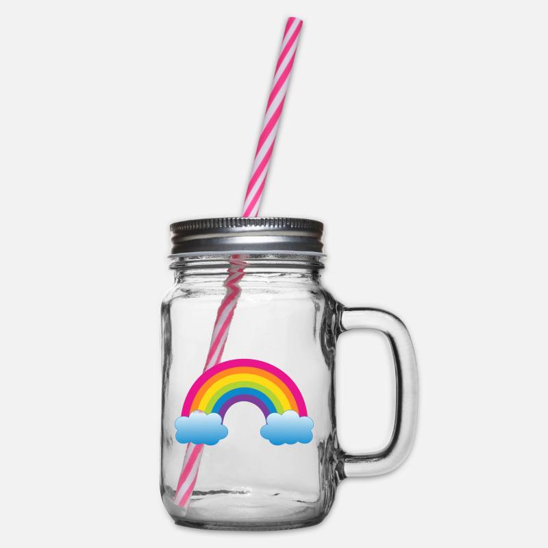 Regenbogen - Henkelglas mit Schraubdeckel - Klar