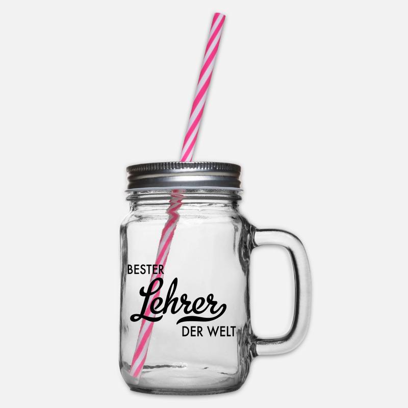 Bester Lehrer der Welt - Henkelglas mit Schraubdeckel - Klar