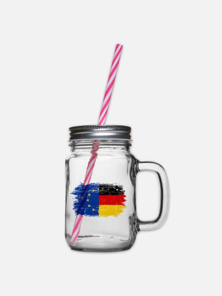 Hinweis Fusion EUGermany Pinsel - Henkelglas mit Schraubdeckel - Klar