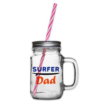 Surfer dad (surfboard) - Glass jar with handle and screw cap - clear - Right