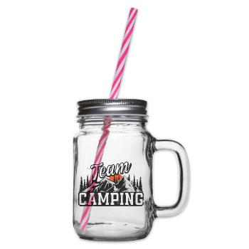 Team Camping - Glass jar with handle and screw cap - clear - Right