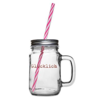 glücklich - Henkelglas mit Schraubdeckel - Klar - Rechts