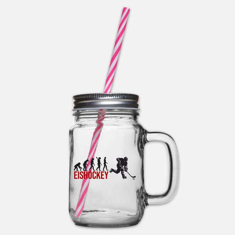 Evolution Eishockey - Henkelglas mit Schraubdeckel - Klar