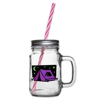 Festival Tent Night Logo - Glass jar with handle and screw cap - clear - Right