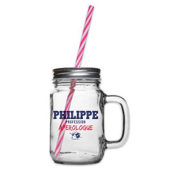 Philippe Maître Aperologe – Humorgeschenk - Henkelglas mit Schraubdeckel - Klar - Rechts